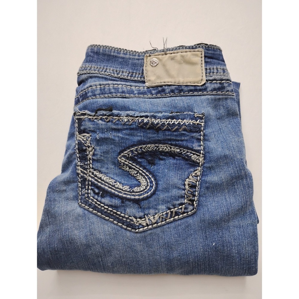 Silver Jean Co Suki Women's Low Rise Boot Cut Western Dark Wash Denim Size 27/31
